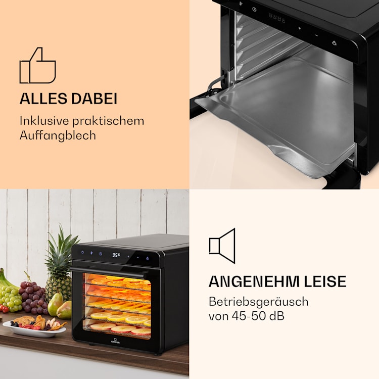 Shaftesbury Dörrautomat 700W Timer-Funktion 35-85°C digitales Touch-Display Schwarz