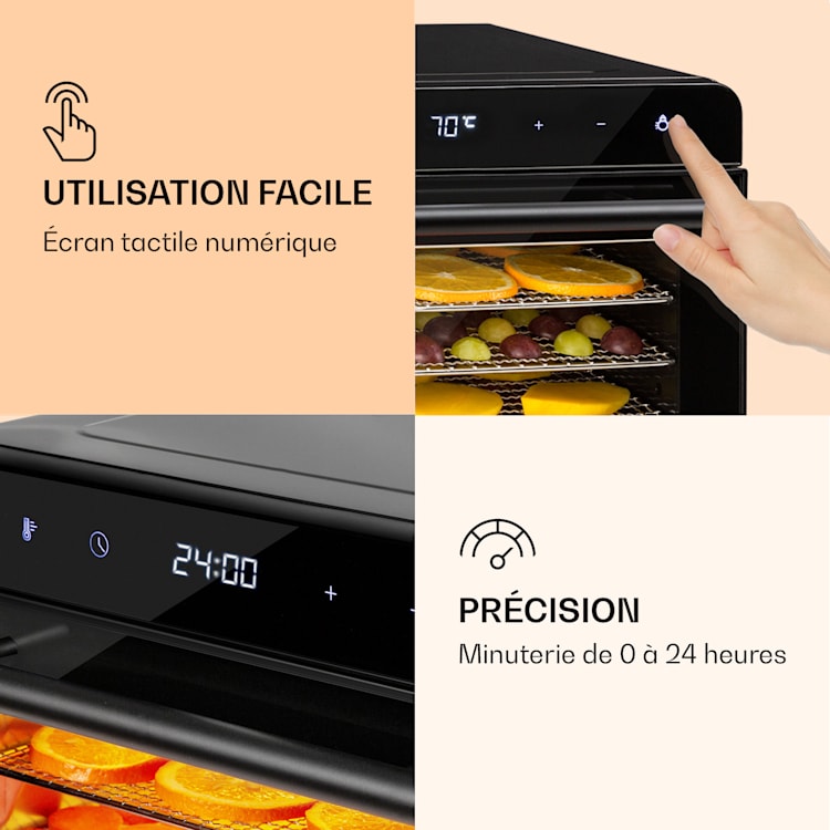 Shaftesbury droogautomaat 700W timer 35-85°C digitaal touch display Zwart