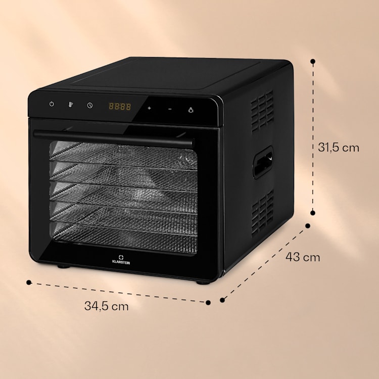 Shaftesbury, samodejni sušilnik, 700 W, funkcija časovnika, 35-85 °C. digitalni zaslon na dotik Črna