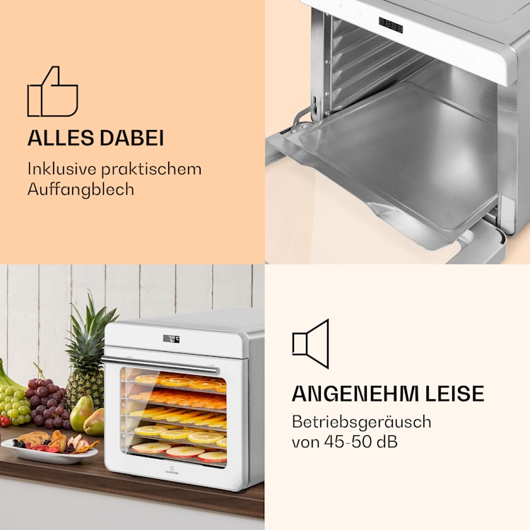 Shaftesbury Dörrautomat 700W Timer-Funktion 35-85°C digitales Touch-Display Weiß