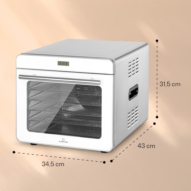Shaftesbury Dörrautomat 700W Timer-Funktion 35-85°C digitales Touch-Display Weiß