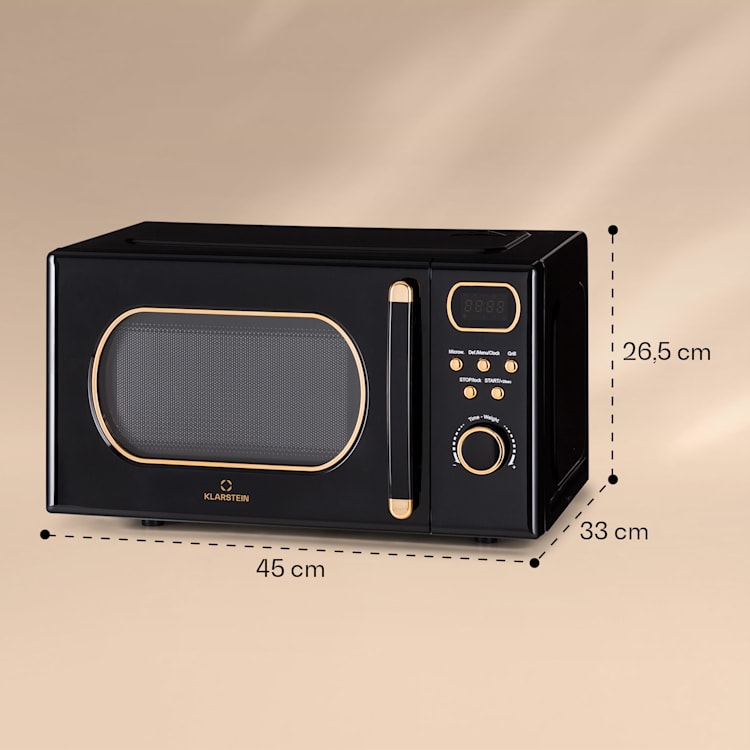 Julieta, mikrovlnná rúra s grilom, 20 l, 700/800 W, Ø 25,5 cm, 8 programov Čierna