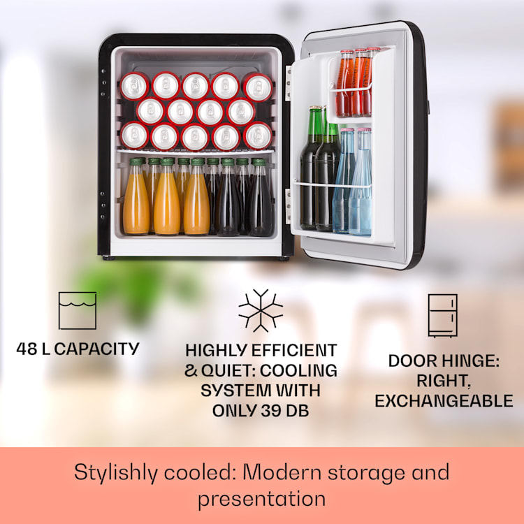 Audrey Mini, retro lednice, 48 l, 2 úrovně, energetická třída F