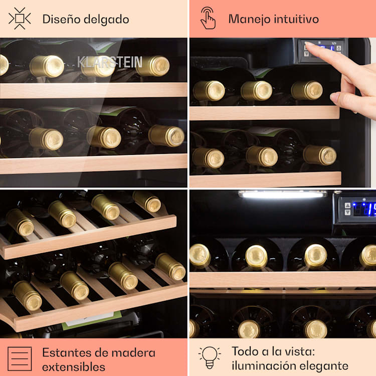 Nevera Vinetage 12 Bebidas 48 Litros 4-22°C Diseño Retro 12 botellas | 1 zona de refrigeración | Crema