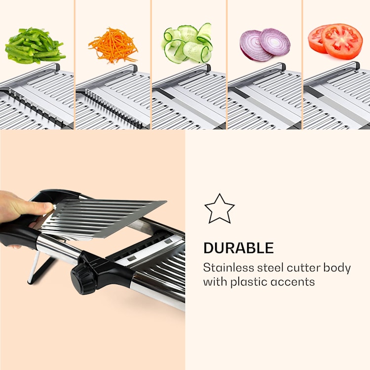 Mandoline Kuchynský krájač Gourmet, nerezová oceľ, 1 až 9 mm, krájač Julienne