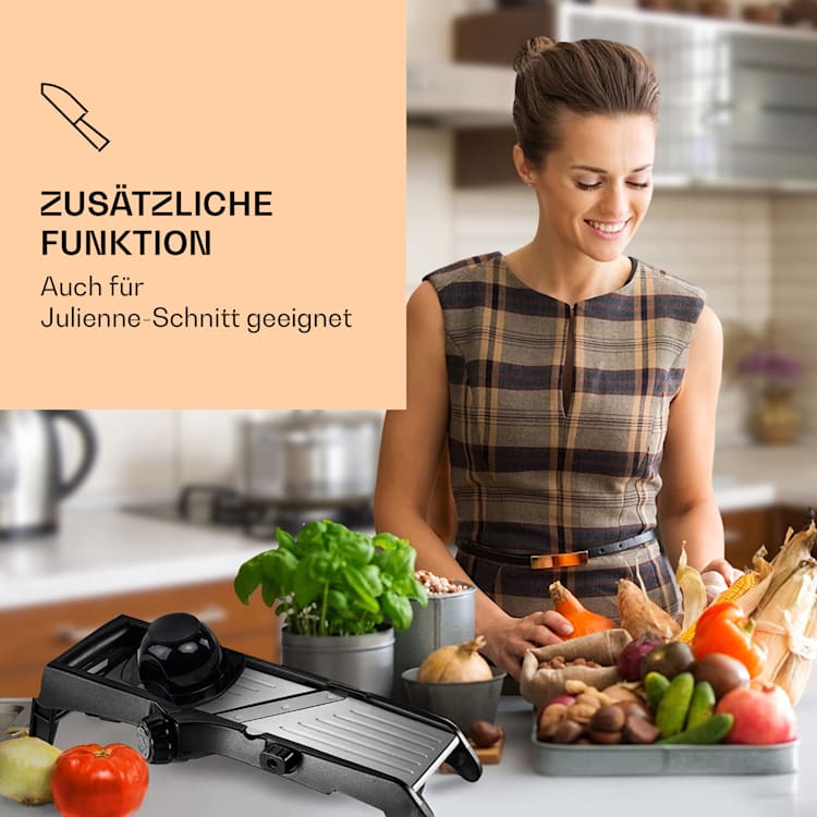 Mandoline Küchenhobel Edelstahl 1 bis 9 mm Julienne-Schneider