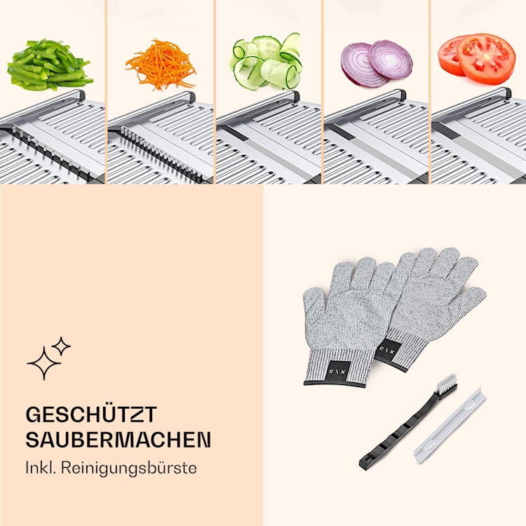 Mandoline Küchenhobel Edelstahl 1 bis 9 mm Julienne-Schneider