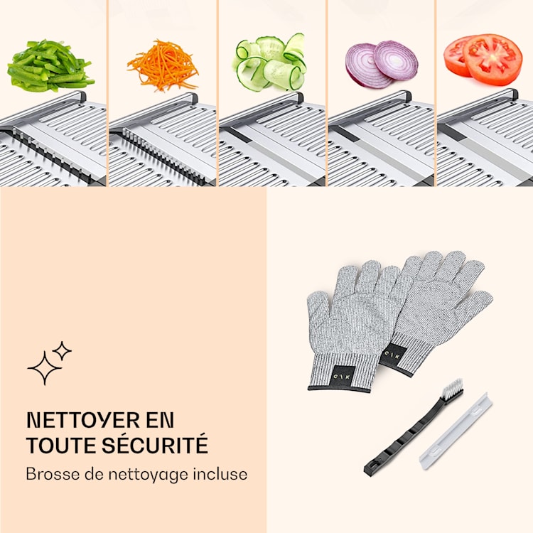 Mandoline de cuisine Acier inoxydable 1 à 9 mm Coupe-julienne