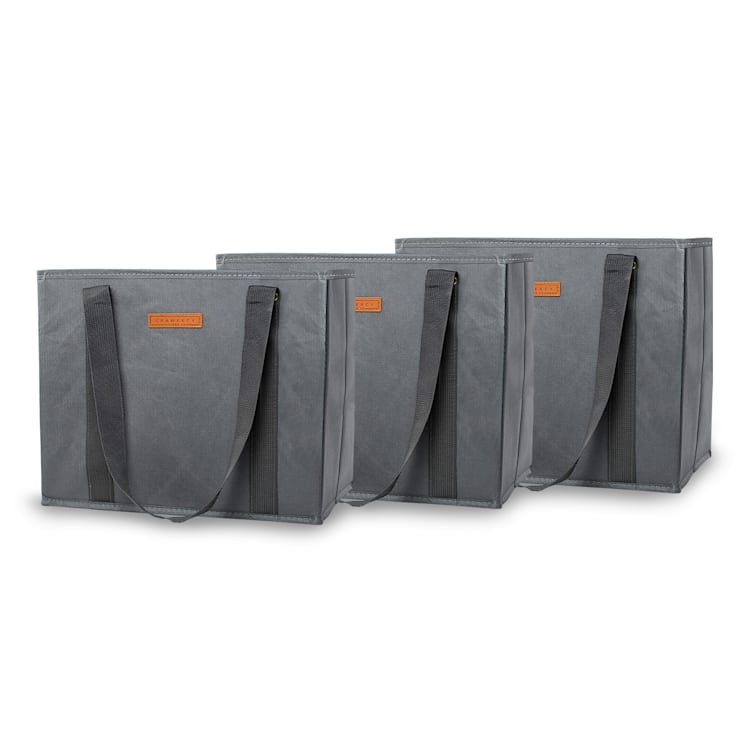 Set de 3 bolsas de la compra reutilizables, lavables y reforzadas Gris