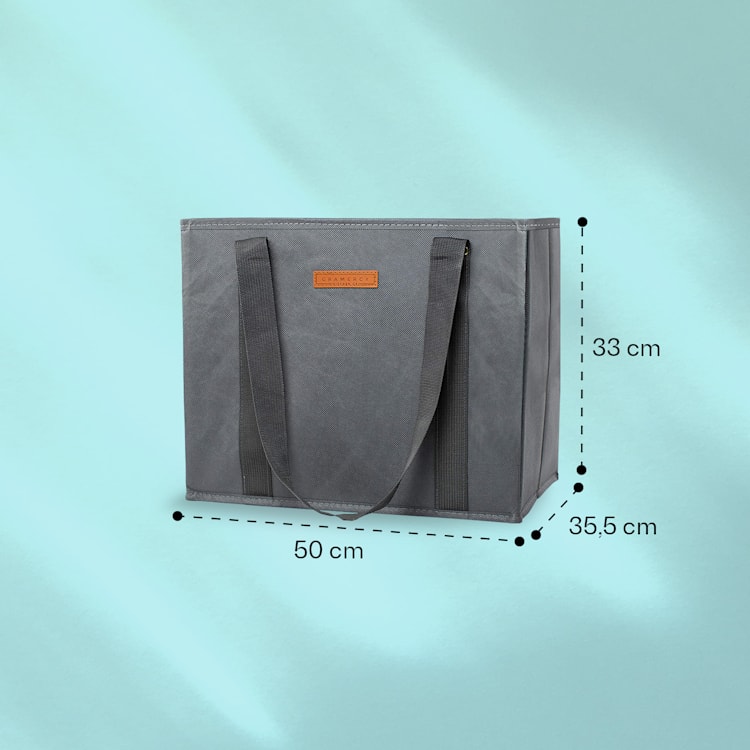 Set de 3 bolsas de la compra reutilizables, lavables y reforzadas Gris