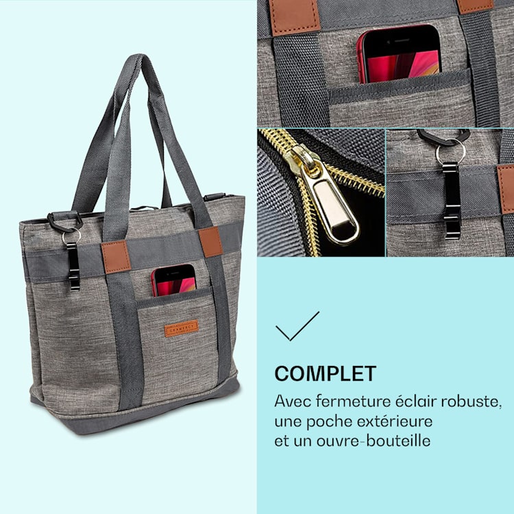 Sac isotherme 38 litres isolé anti-fuites 3 possibilités de transport Vert Olive