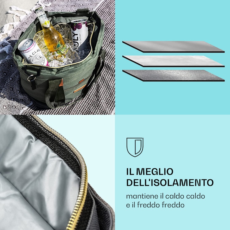 Borsa termica, 38 litri, isolata, a prova di perdita, 3 possibilità di trasporto Rosso