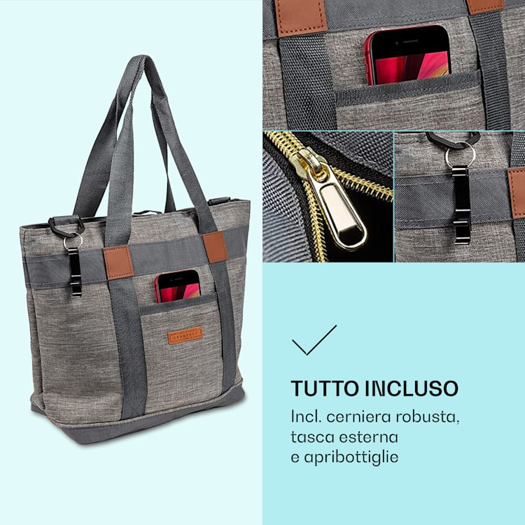 Borsa termica, 38 litri, isolata, a prova di perdita, 3 possibilità di trasporto Rosso