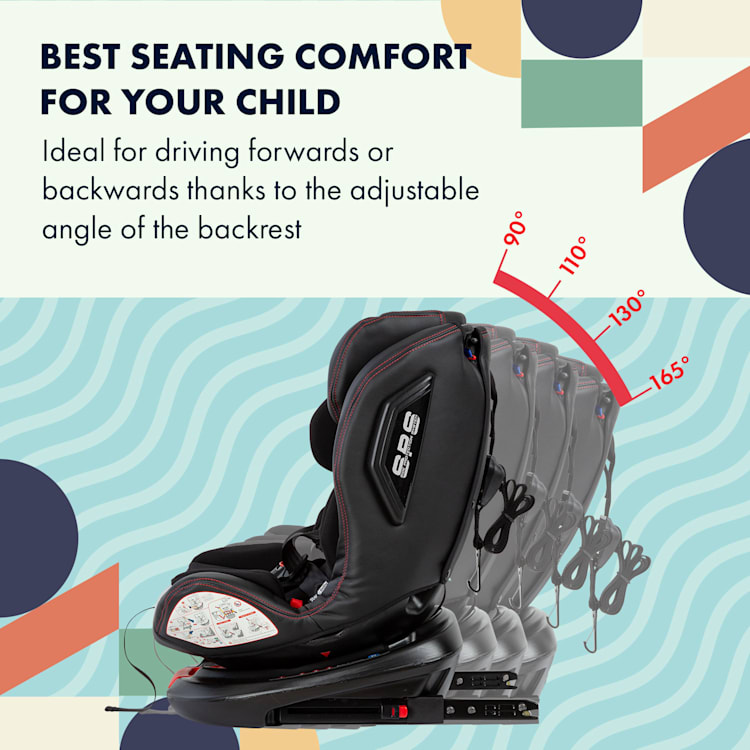 Siège auto Isofix 360° 0-12 ans Système de ceinture ISOFIX 5 points, pivotant à 360° R44/04