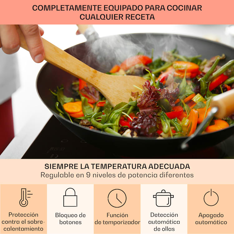 Placa de cocción empotrada Virtuosa 5 zonas 8200 W vitrocerámica Redondo | Negro