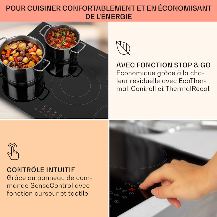 Virtuosa 5 table de cuisson encastrable 5 zones 8200 W vitrocéramique Rond | Noir