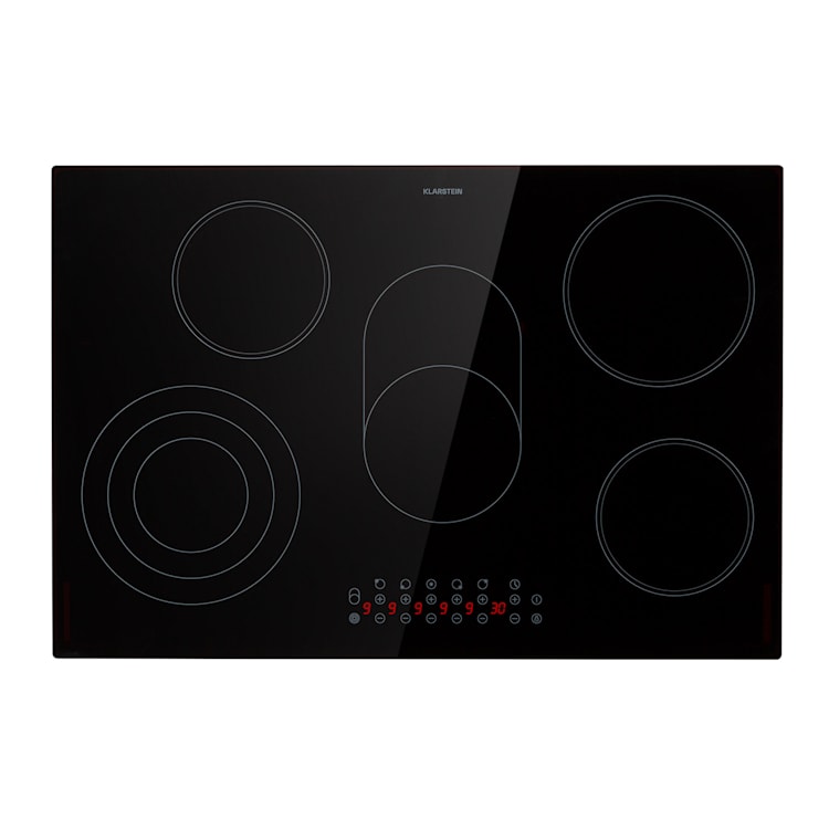 Virtuosa 5 Einbaukochfeld 5 Zonen 8500W Glaskeramik Oval | Schwarz