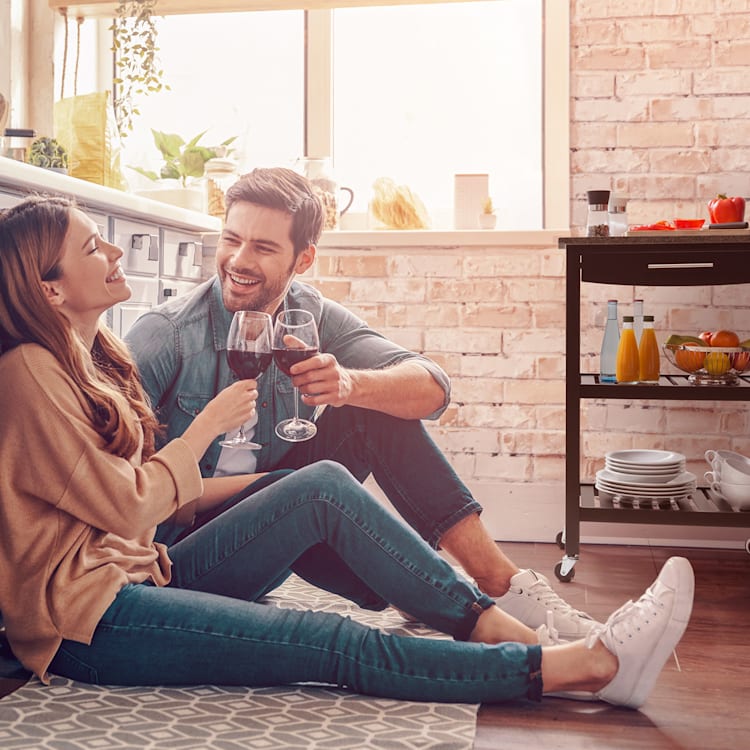 Tennessee - Carrello di servizio, carrello da cucina, 4 livelli, legno, granito, mobile Nero
