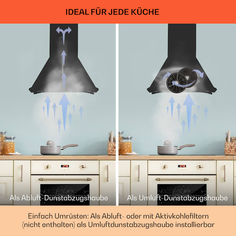 Hotte rétro Lumio Primo 60 cm 490 m³/h Lampes LED Cuivre
