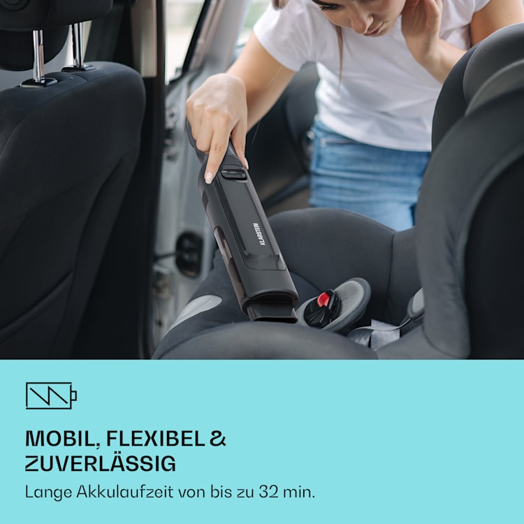 LARMA Akku-Handstaubsauger kabellos beutellos akkubetrieben 32 min Laufzeit max. Grau
