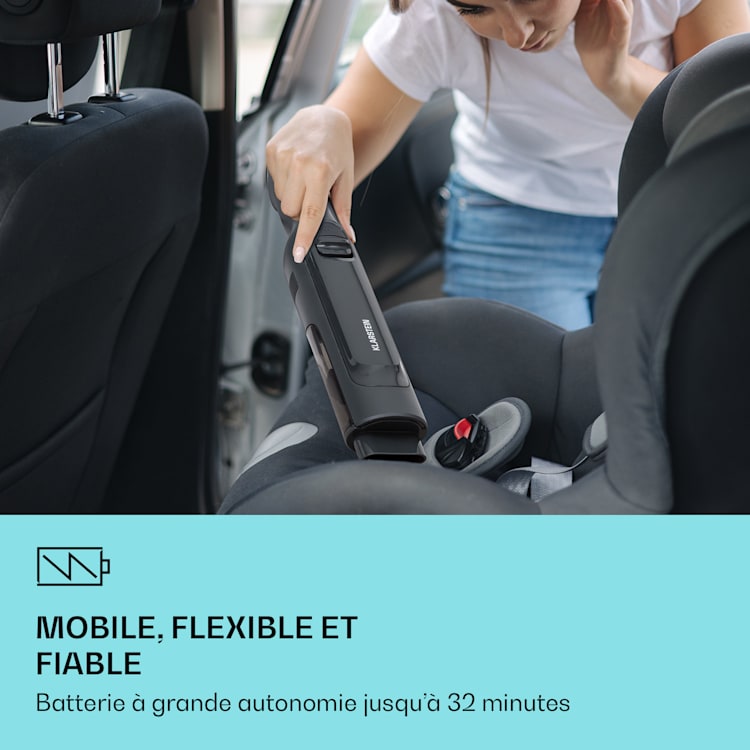 LARMA Aspirateur à main sans fil sans sac sur batterie 32 min d'autonomie max. Gris