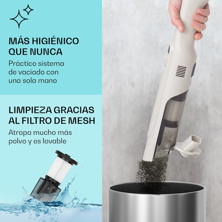 LARMA Aspirador de mano a batería Inalámbrico Sin bolsa 32 min de autonomía Arena