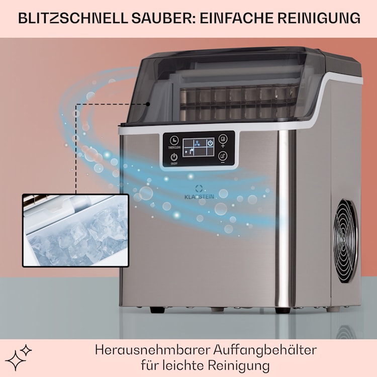 Chios Eiswürfelmaschine 20 kg/24 h Auto-Clean 3,2-Liter Wassertank Edelstahl