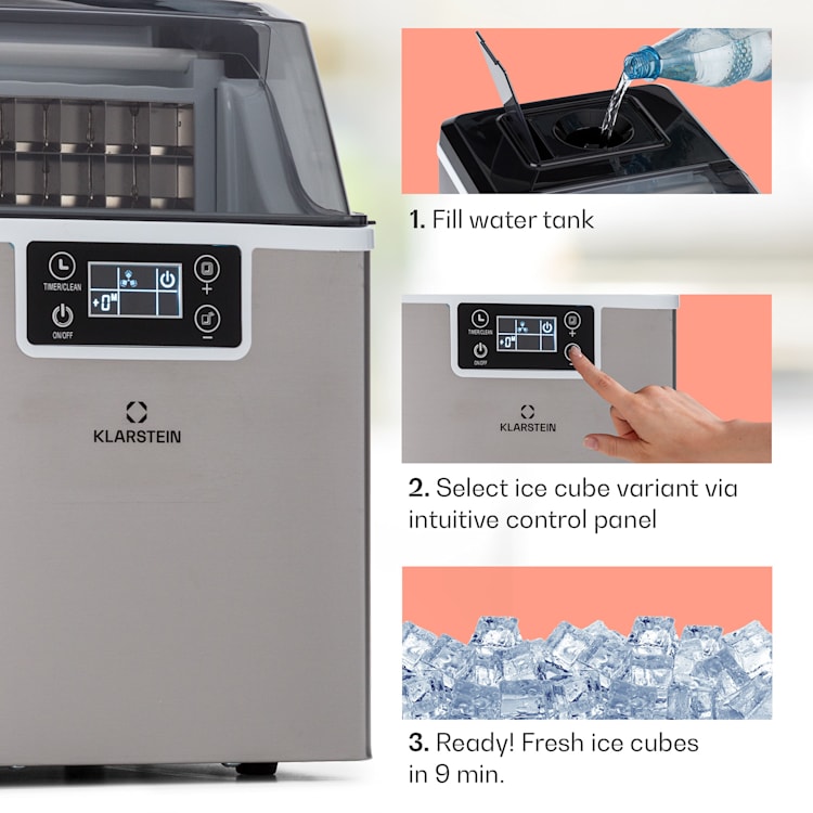 Chios ijsblokjesmachine 20 kg/24 h auto-clean 3,2 liter watertank Roestvrij Staal
