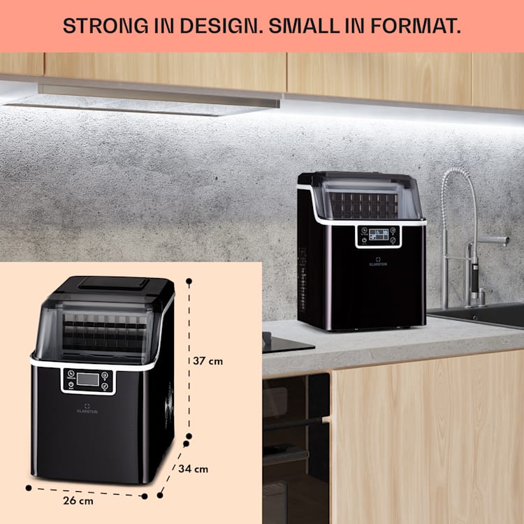Máquina de cubos de gelo Chios 20 kg/24 h limpeza automática reservatório de água de 3,2 litros Preto