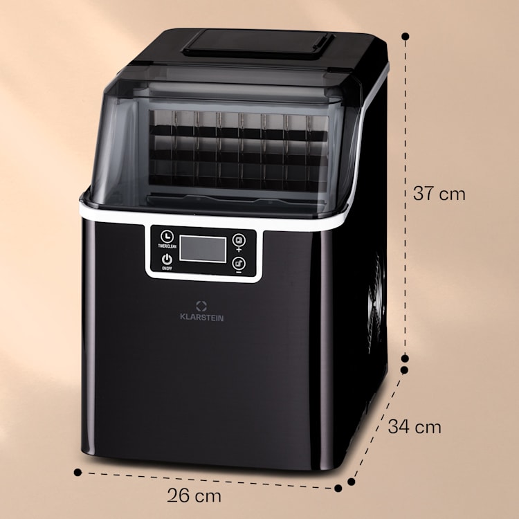 Chios Eiswürfelmaschine 20 kg/24 h Auto-Clean 3,2-Liter Wassertank Schwarz
