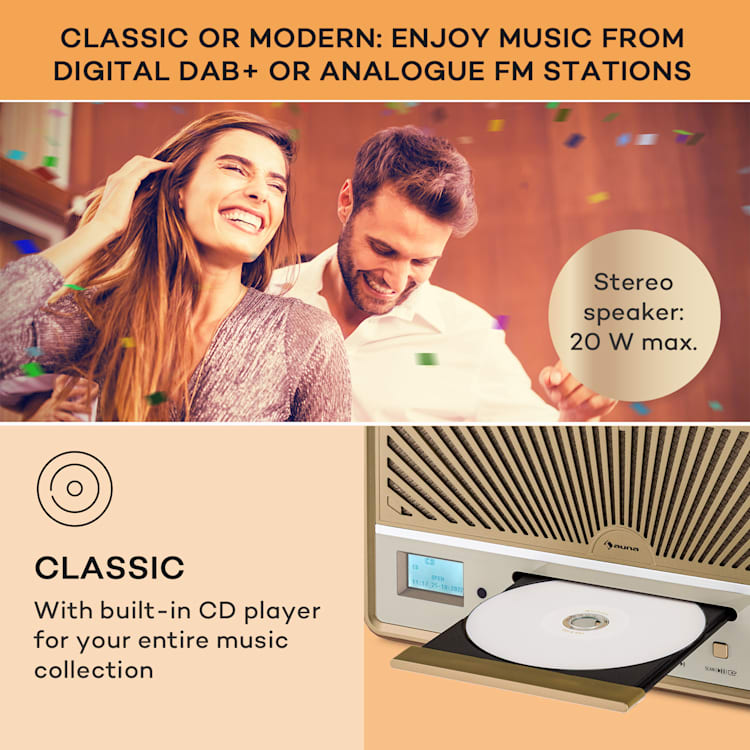 Glastonbury, CD-radio DAB, difuzoare stereo, BT, DAB/UWK, MP3, USB, Line-In Nisip