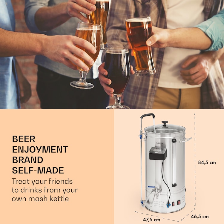 Brauheld Smart 45 Mash Kettle 2500W 45L 100°C Circulation Pump Stainless Steel 45 Ltr | Stainless Steel