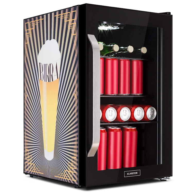 Beersafe 70 Birra Edition, chladnička, 70 l, 3 police, panoramatické sklenené dvere, nehrdzavejúca oceľ 70 litrov (Birra Edition) | Čierna