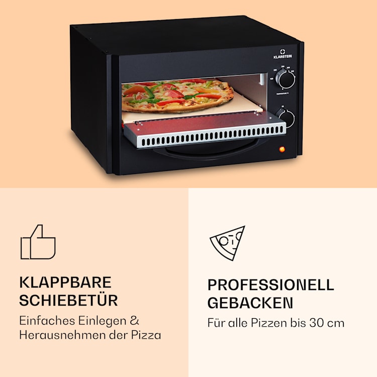 Arezzo Pizza-Ofen herausnehmbarer Pizza-Stein Stahlgehäuse 1770 W 160 - 400 °C