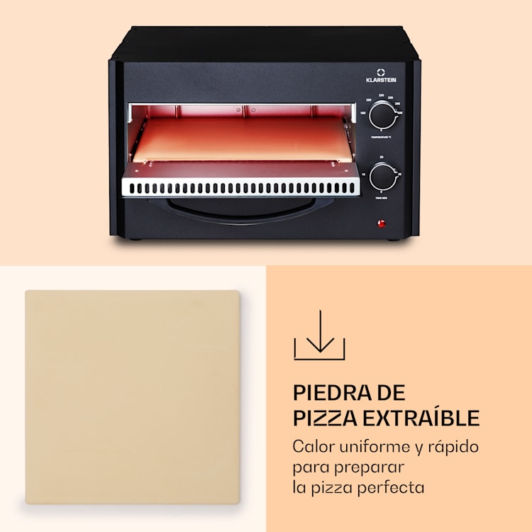 Arezzo Horno de pizza Piedra de pizza extraíble Carcasa de acero 1770 W 160-400 °C