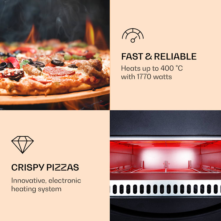 Arezzo, pec na pizzu, 1770 W, 160 - 400 °C, s odnímateľným kameňom, oceľový plášť