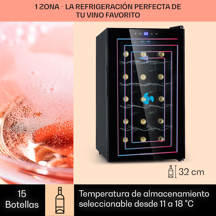 Barolo 15 Uno Vinoteca 48 L 15 botellas 11-18 ºC SingleZone 14 botellas | Negro