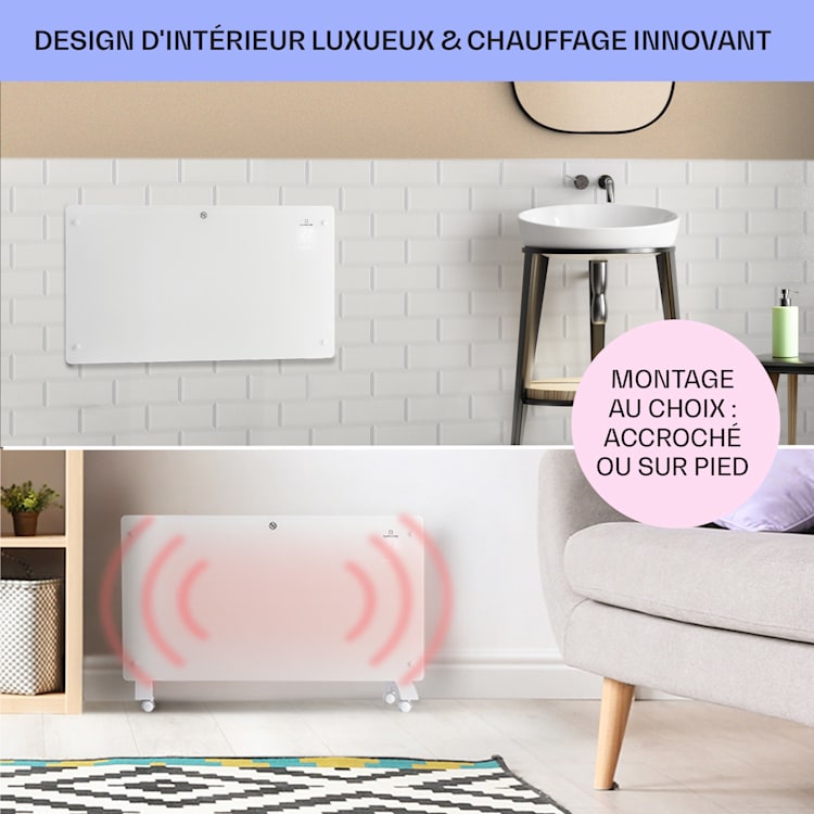 Bansin Crystal Smart radiateur à convection 2500 W 5 - 50 °C contrôle par application 2500 W | Blanc