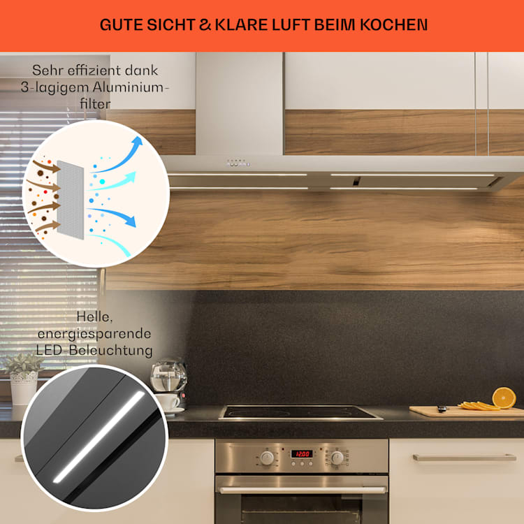 Limelight Dunstabzugshaube 150cm Wandhaube 625m³/h Touch 150 cm | Edelstahl