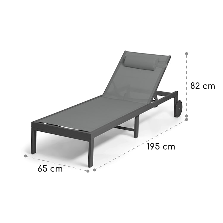 Lucca Lounger Chaise longue polyester aluminium 4 positions Anthracite