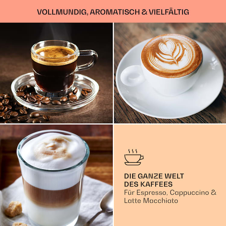 BellaVita Kaffeemaschine 3-in-1 1450 W 20 Bar Milchschäumer Rot
