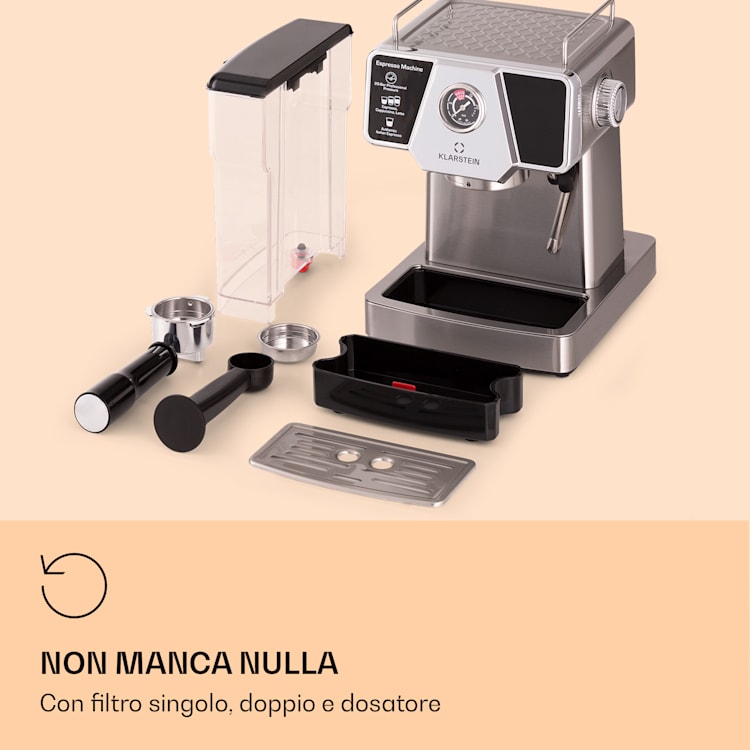 Libeica - Macchina del caffè, 19 bar, circa 10 tazze, 1,8 litri, ugello per montare il latte