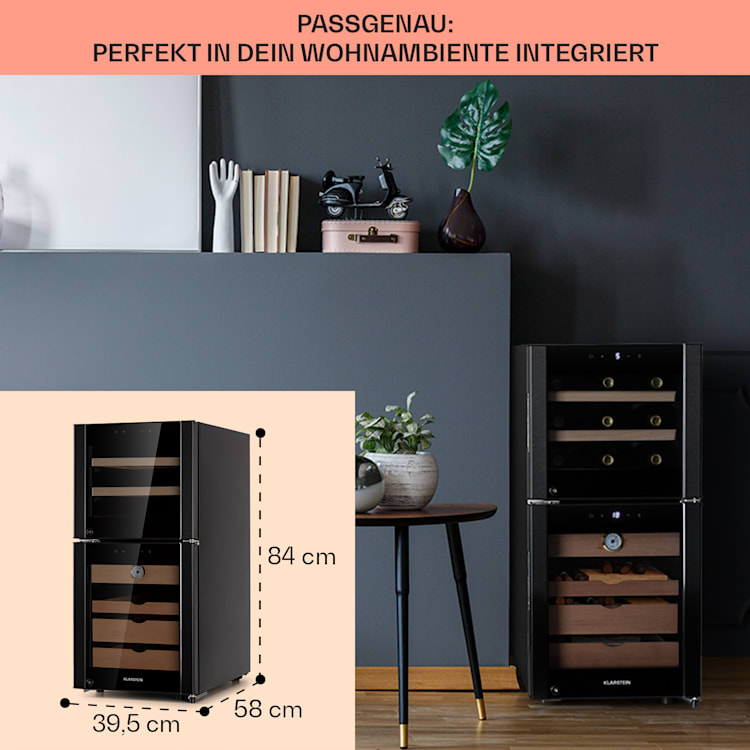 El Dorado 89 Humidor & Weinkühlschrank Touch 89L LED 89 Liter | Schwarz