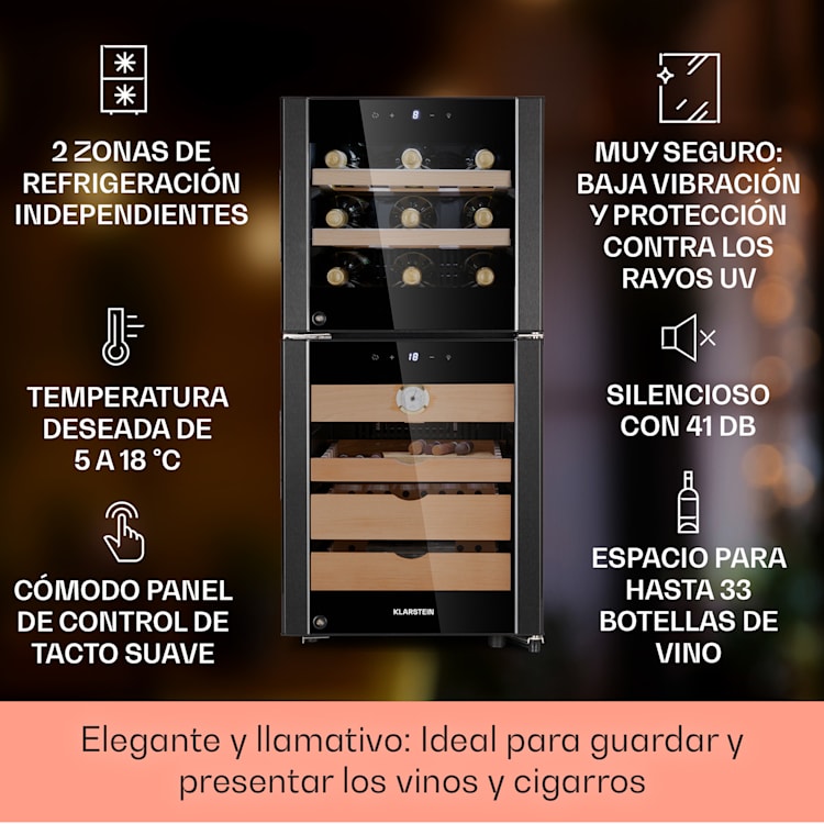 El Dorado 89 Humidor & Vinoteca táctil 89 L LED 89 litros | Negro