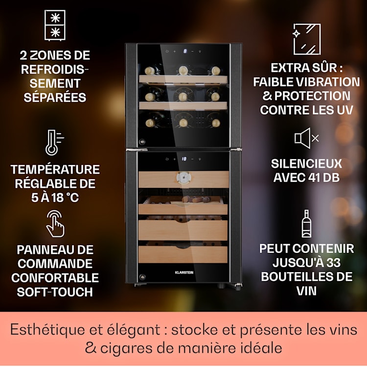 El Dorado 89 humidor & wijnkoelkast touch 89 liter led 89 liter | Zwart