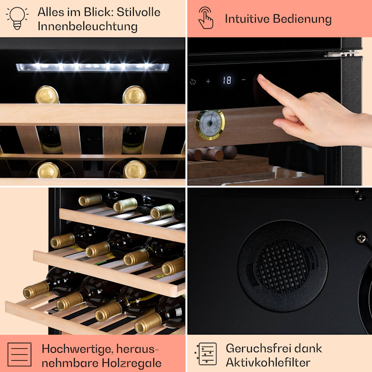 El Dorado 108 Humidor & Weinkühlschrank Touch 108L LED 108 Liter | Schwarz