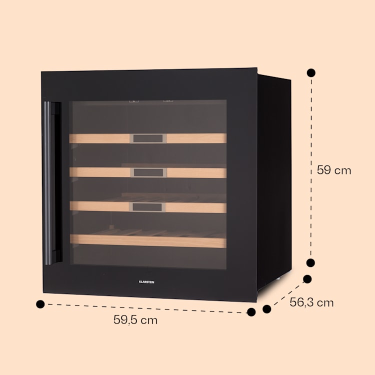 Refrigerador de vinhos de encastrar Vinsider 36 Built-In Uno 36 Garrafas 92 Litros Aço inoxidável 36 garrafas | 1 compartimento de refrigeração | Preto
