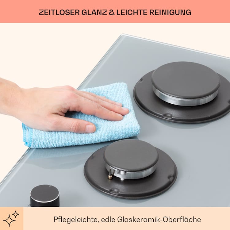 Firetale Gaskochfeld 2-flammig Aluminium-Brenner Erdgas/Propangas inkl. Schlauch und Druckminderer 2 Brenner | Grau