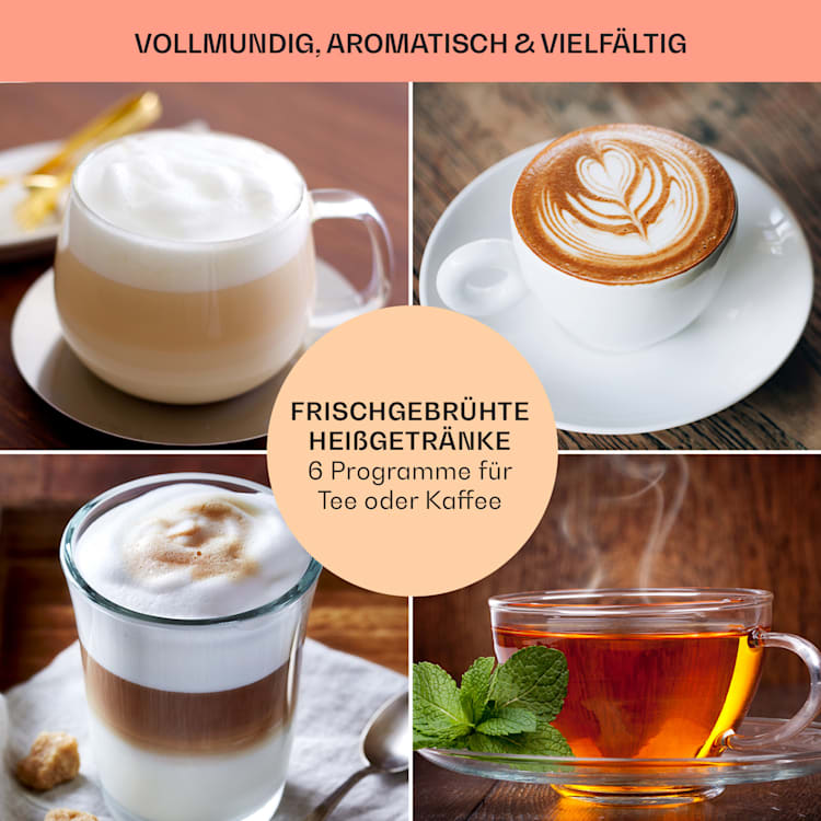 Baristomat 2-in-1-Heißgetränkeautomat Kaffee Tee Milchschaum Rot