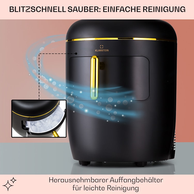 Passau Eiswürfelmaschine 2 Größen 15 kg/24 h Auto-Clean 2,3 ltr | Schwarz